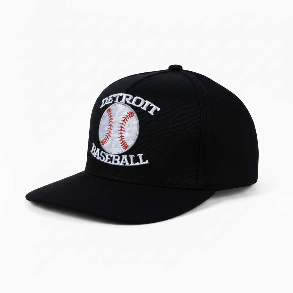 Detroit Baseball Cap - Flat Round Brim